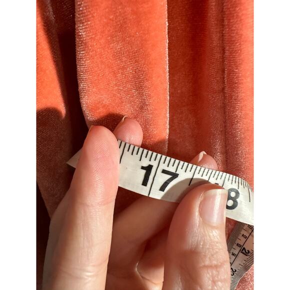 Silence Noise Romper Womens XS Orange Velvet Strappy V Neck Dressy Stretch Party - Picture 10 of 10